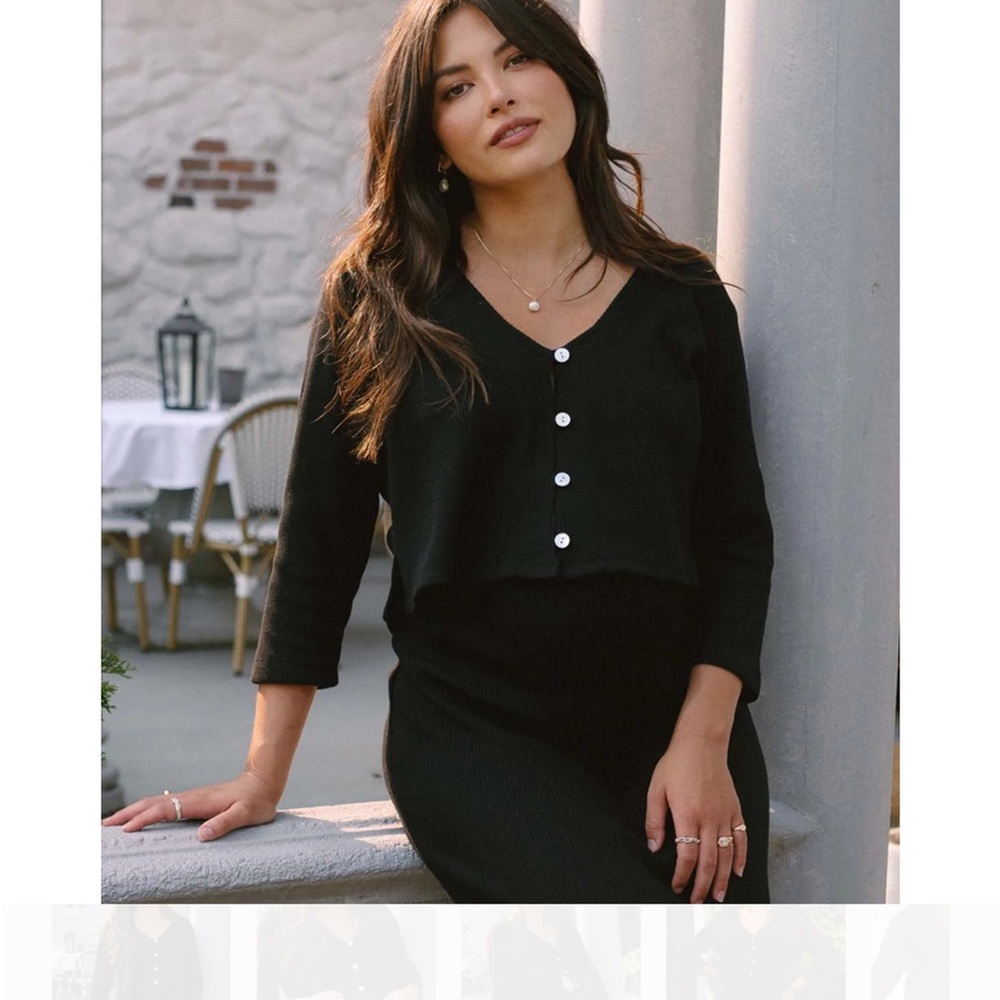 Harly Jae JAMES BLOUSE in Black waffle